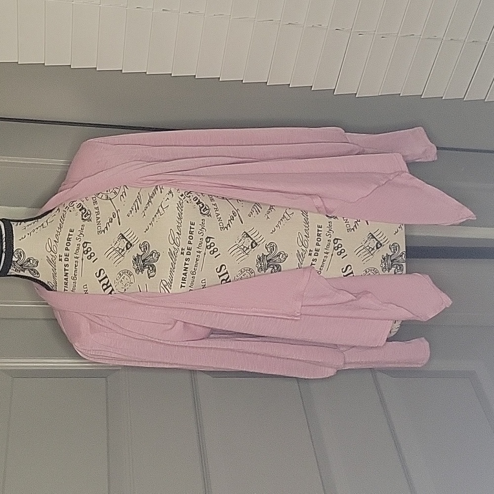 Pink Drape Front Cardigan